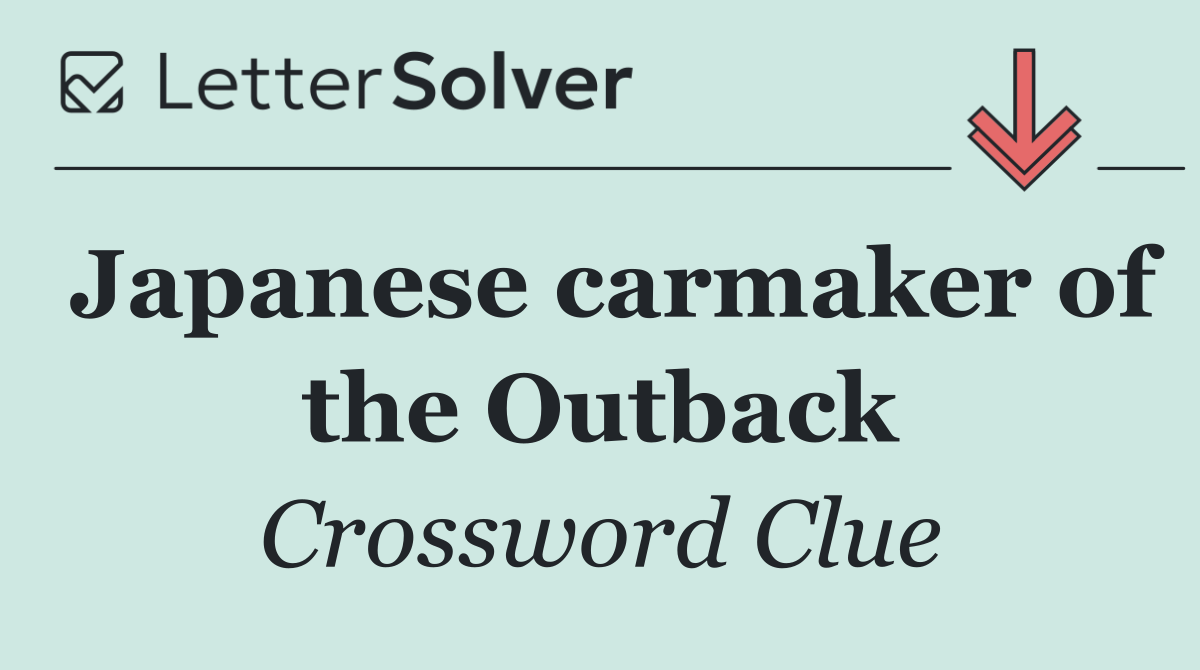 Japanese carmaker of the Outback
