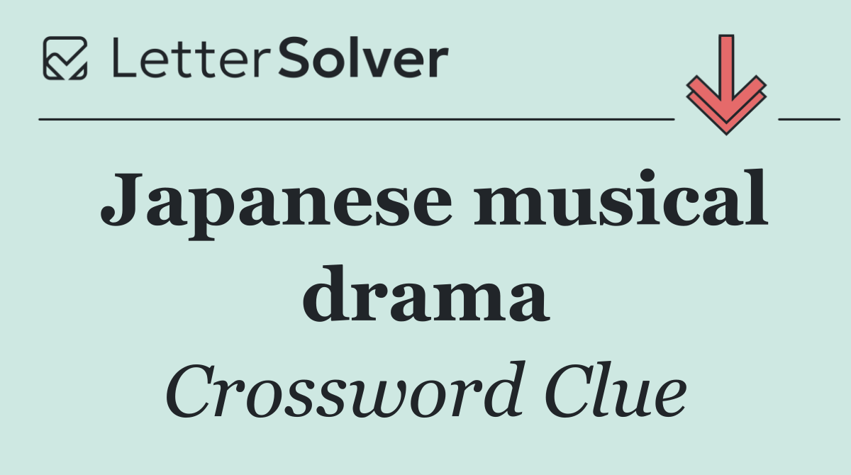 Japanese musical drama
