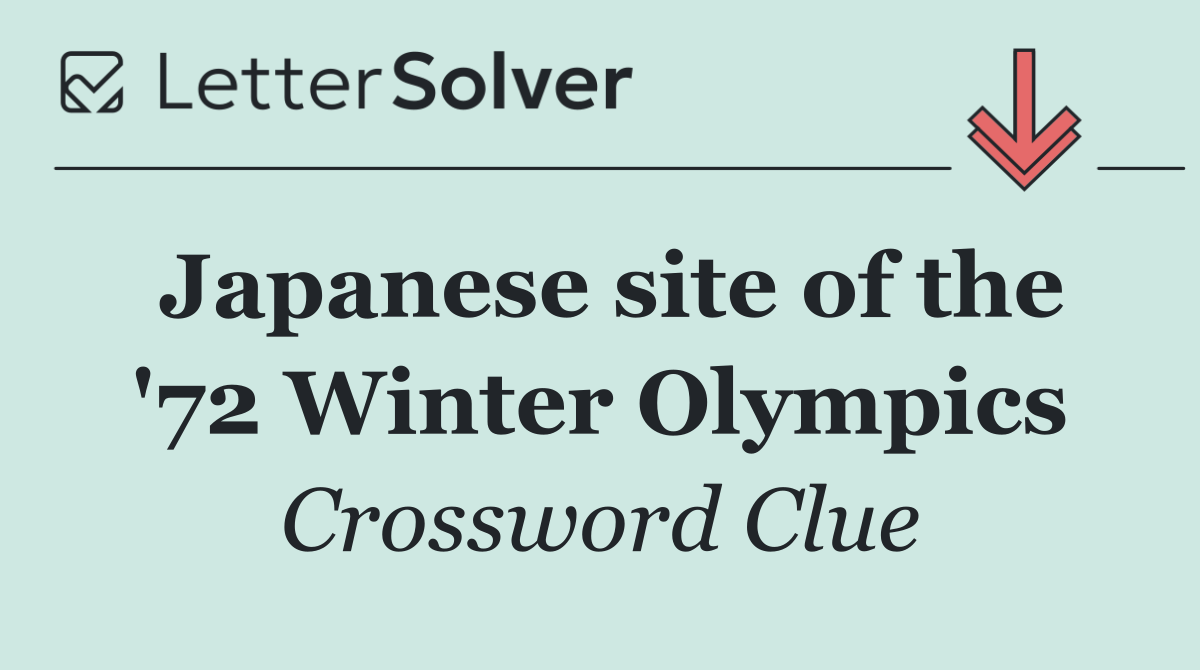 Japanese site of the '72 Winter Olympics