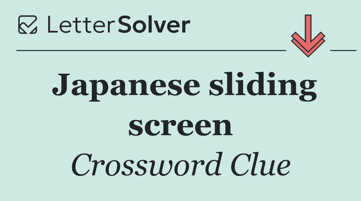 Japanese sliding screen