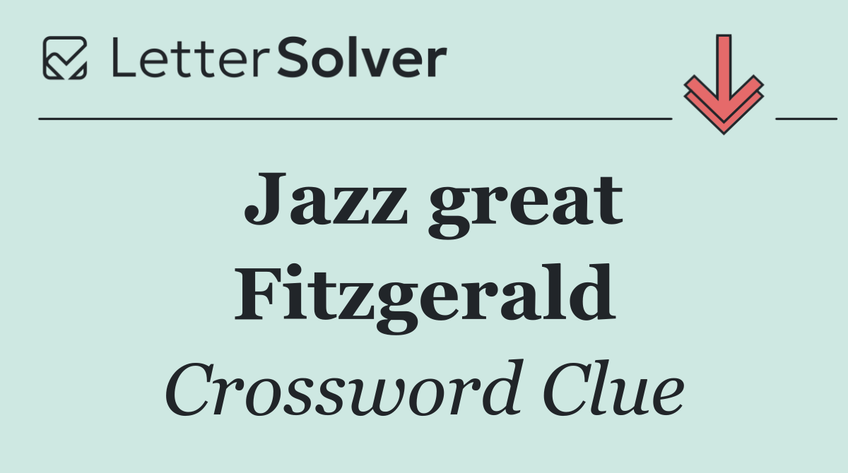Jazz great Fitzgerald