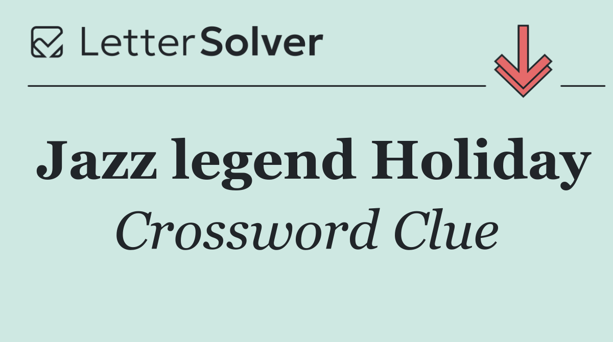 Jazz legend Holiday