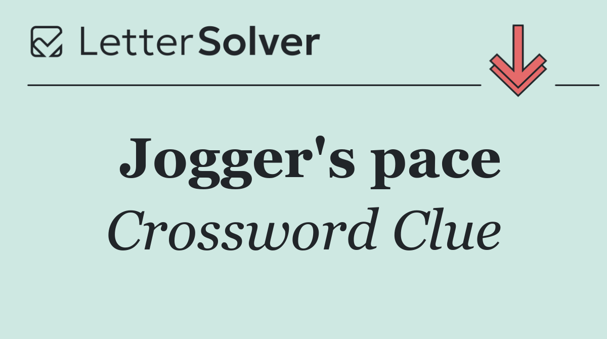 Jogger's pace