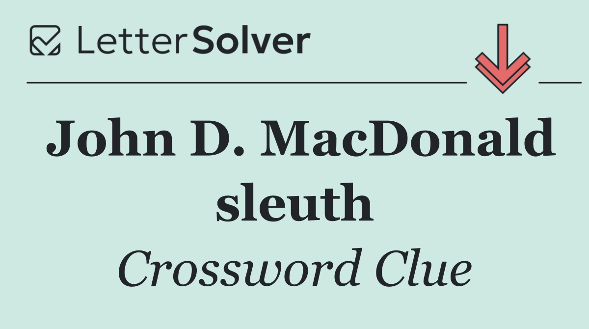 John D. MacDonald sleuth