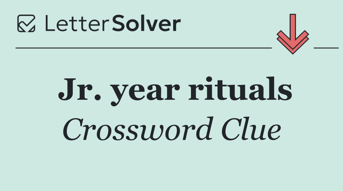 Jr. year rituals