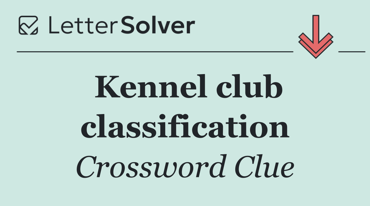 Kennel club classification