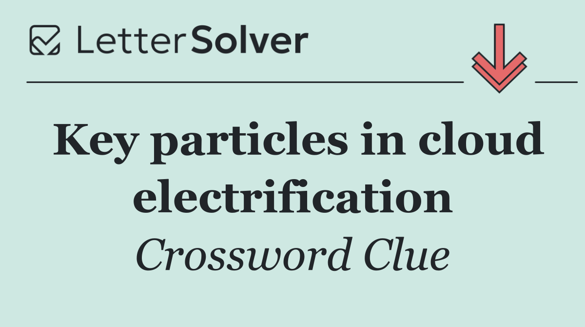 Key particles in cloud electrification