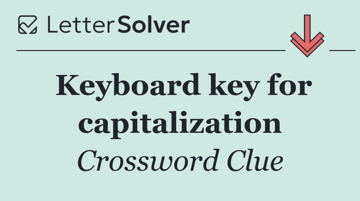 Keyboard key for capitalization