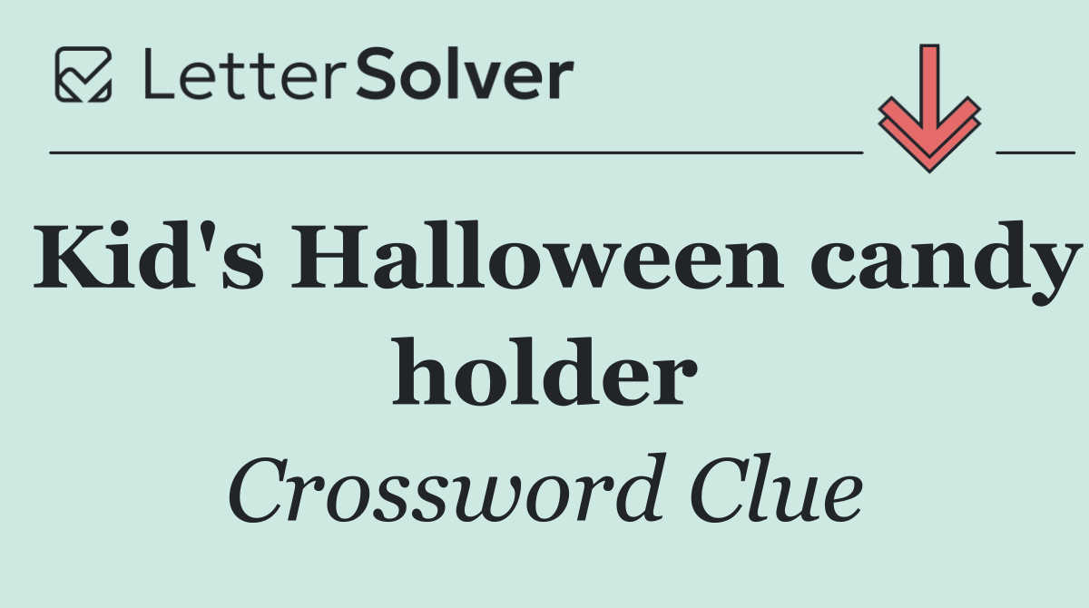 Kid's Halloween candy holder