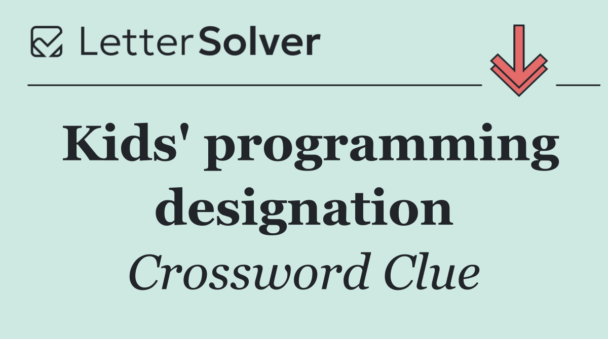 Kids' programming designation