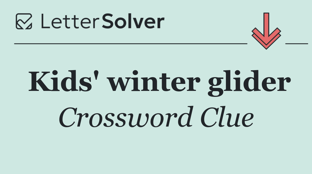 Kids' winter glider
