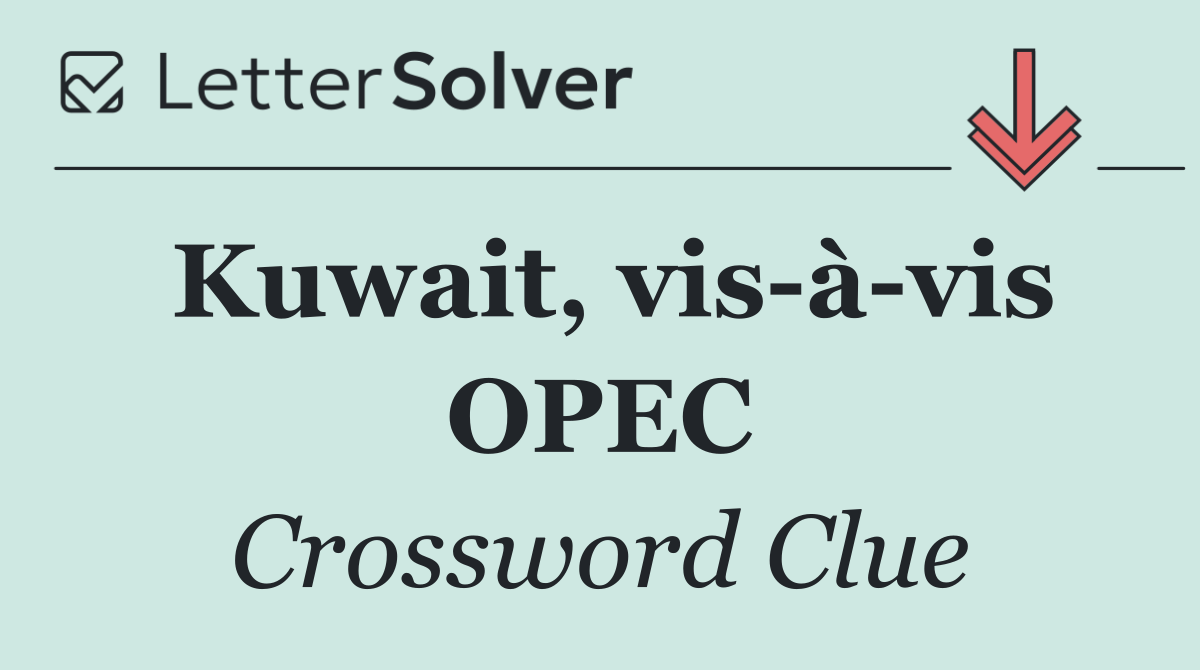 Kuwait, vis à vis OPEC