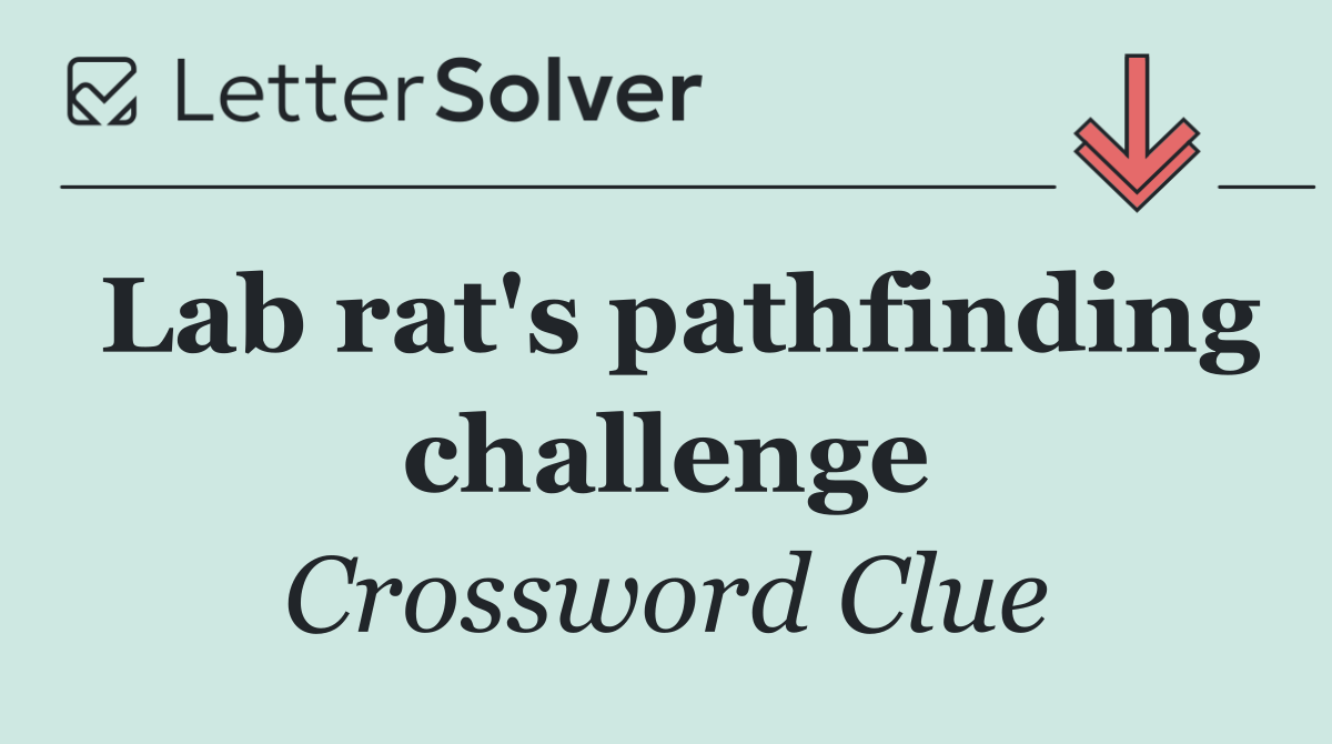 Lab rat's pathfinding challenge