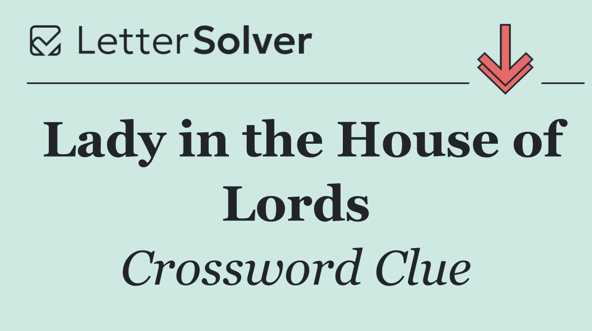 Lady in the House of Lords