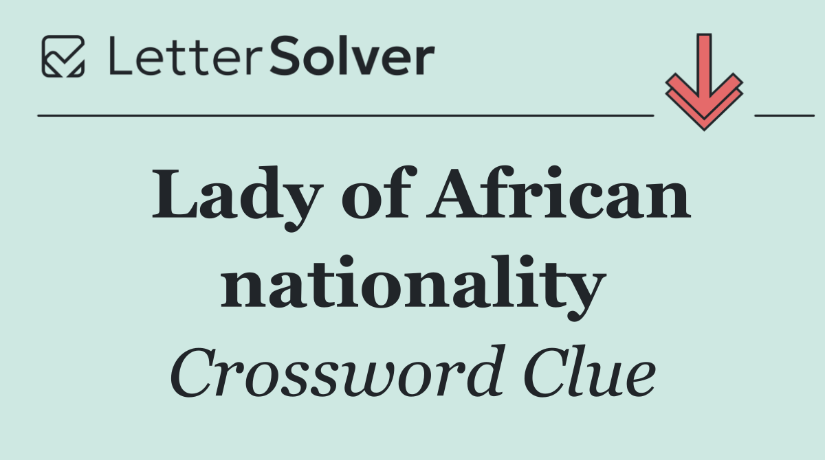 Lady of African nationality