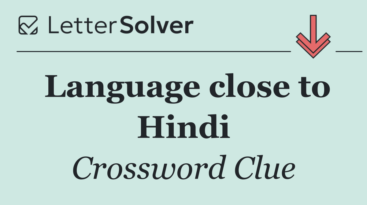 Language close to Hindi