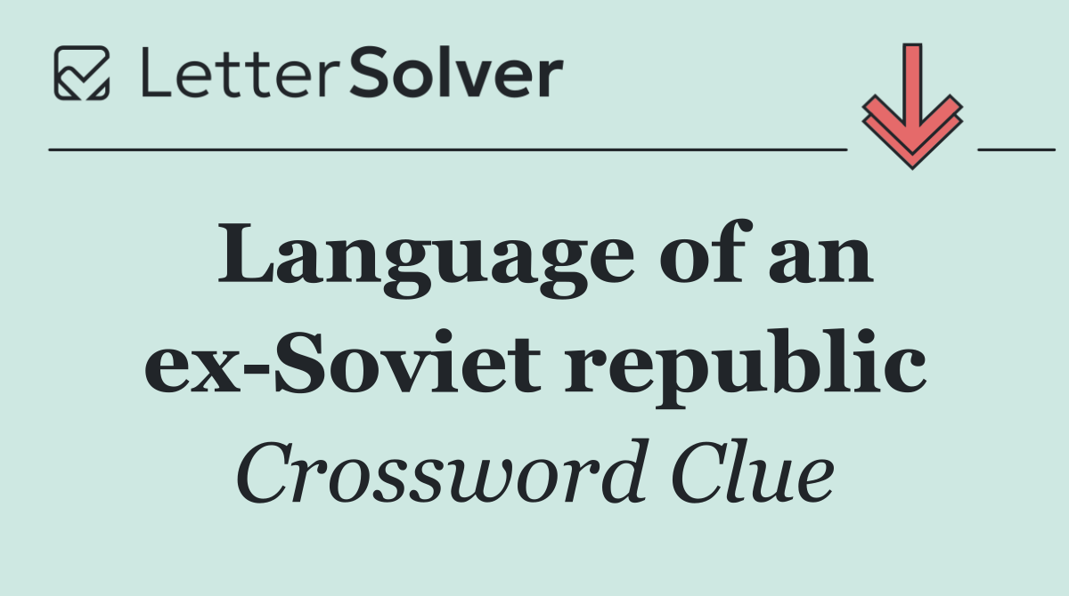 Language of an ex Soviet republic