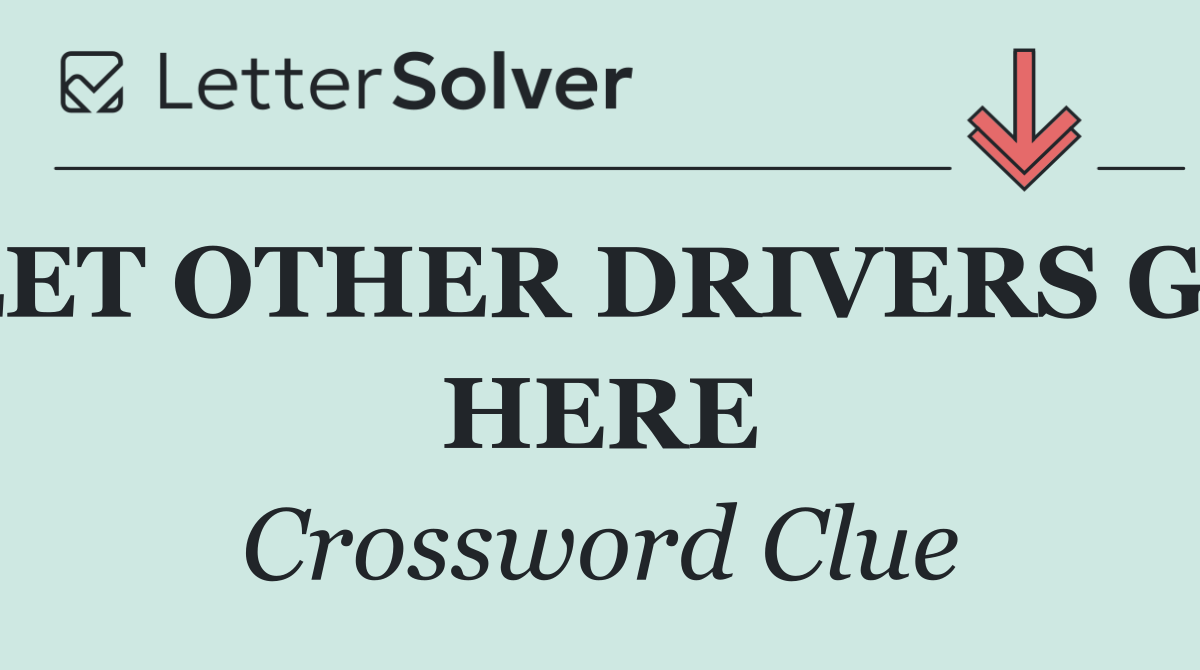 LET OTHER DRIVERS GO HERE