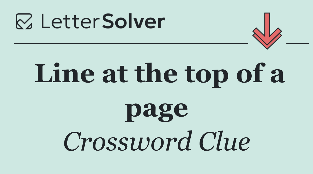 Line at the top of a page