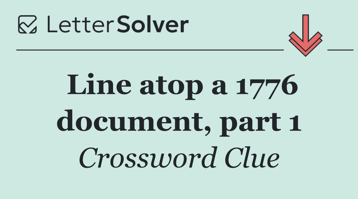 Line atop a 1776 document, part 1