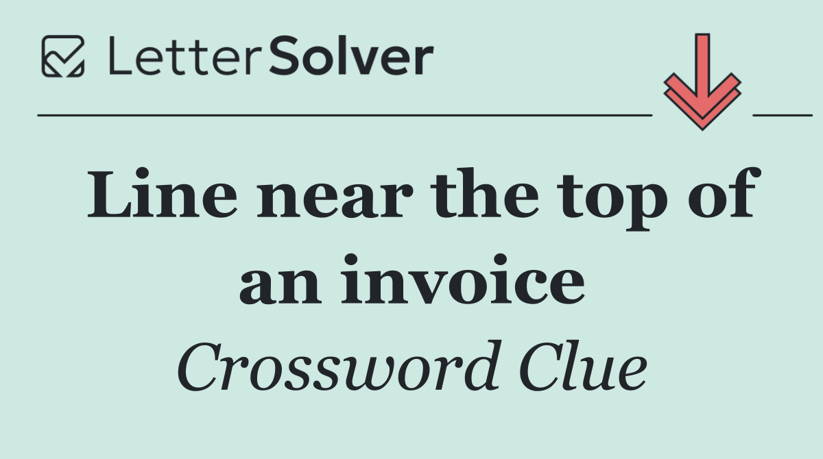 Line near the top of an invoice