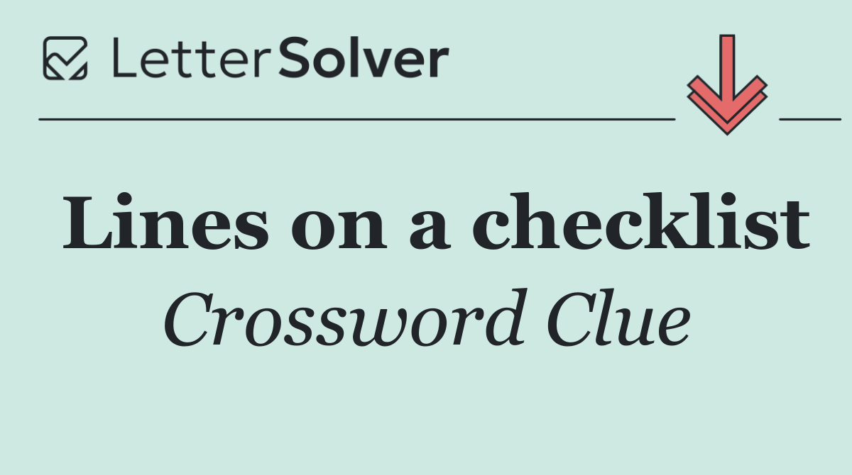 Lines on a checklist