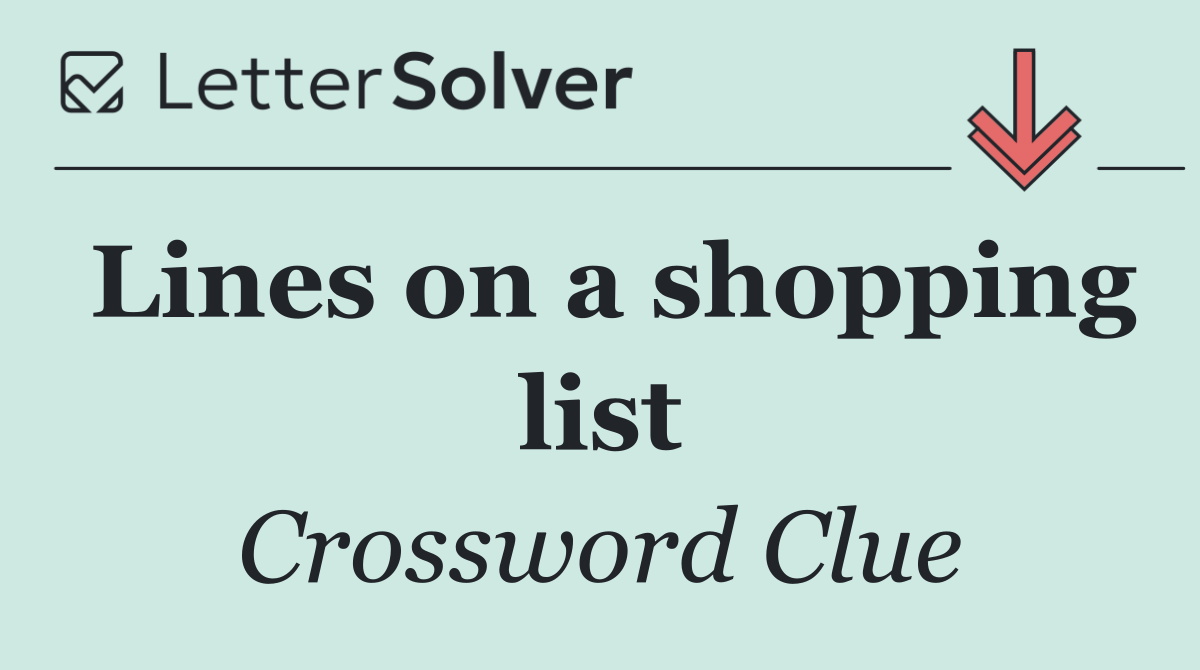 Lines on a shopping list