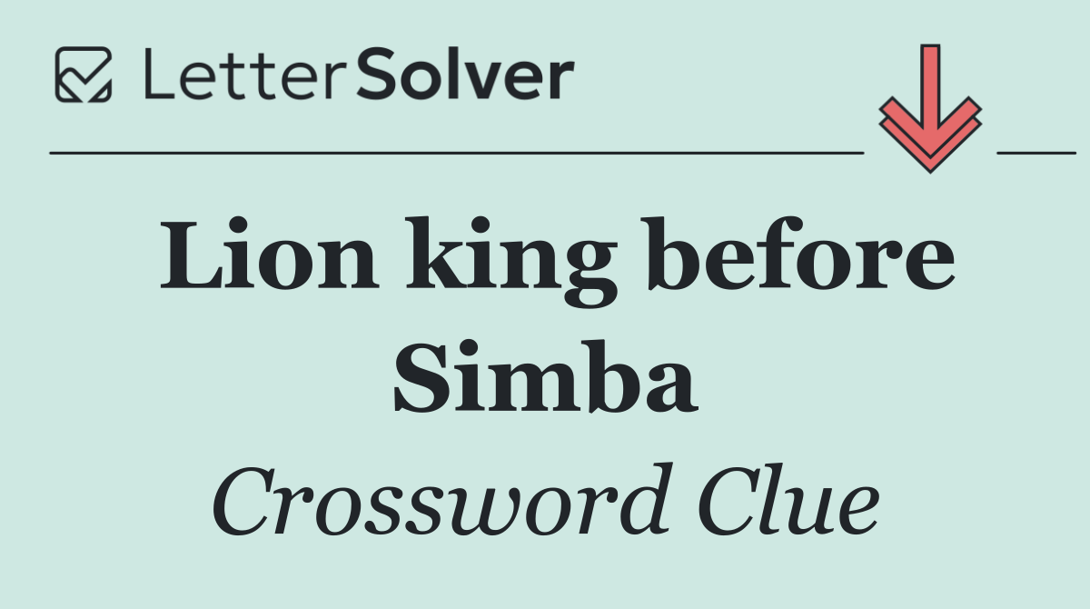 Lion king before Simba