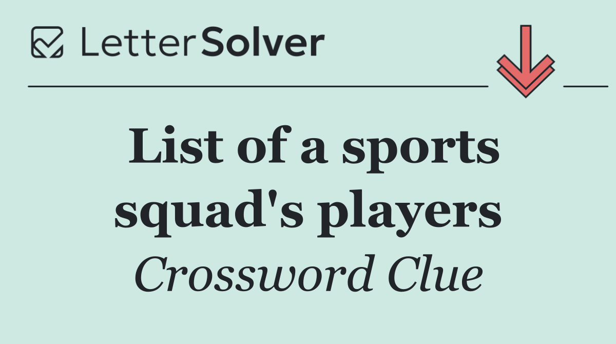 List of a sports squad's players