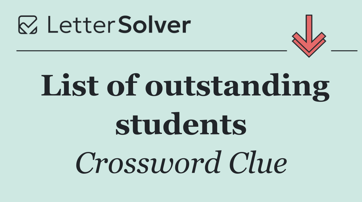 List of outstanding students