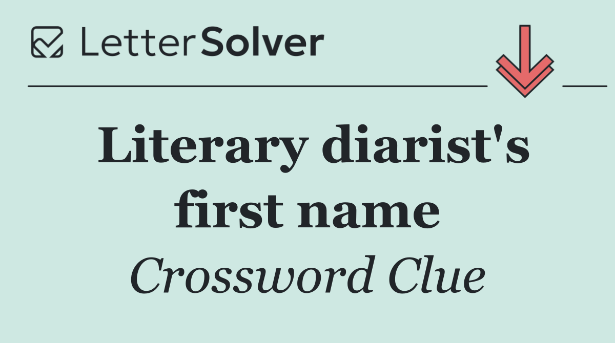 Literary diarist's first name