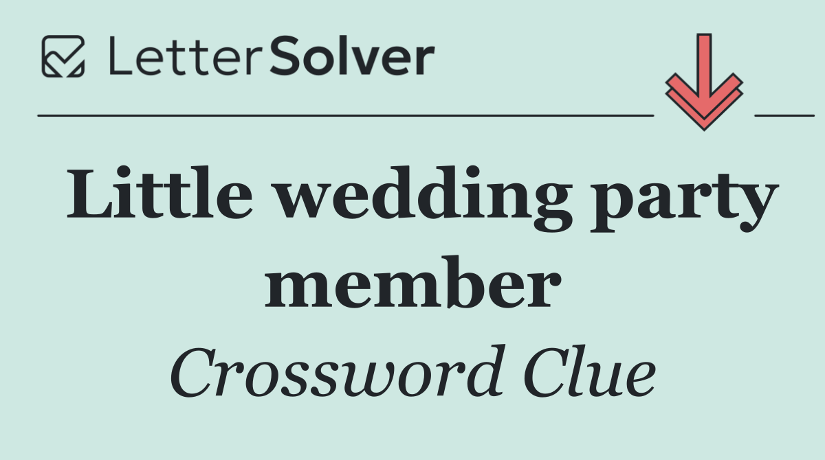 Little wedding party member