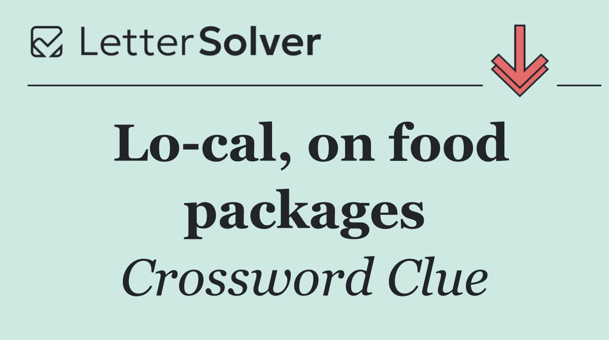 Lo cal, on food packages