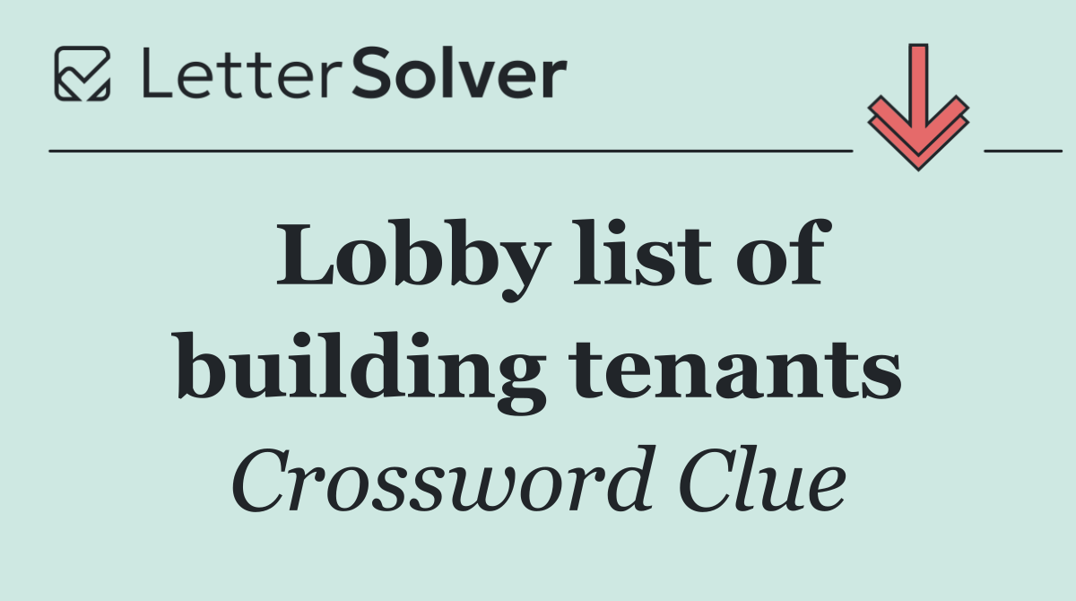 Lobby list of building tenants