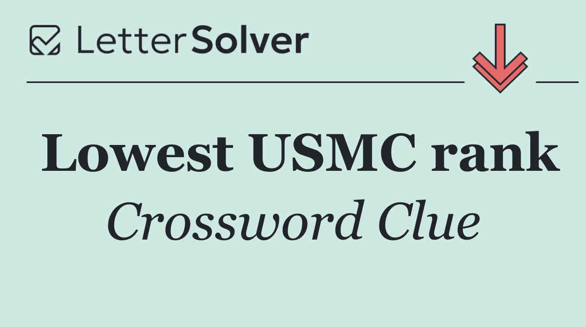 Lowest USMC rank