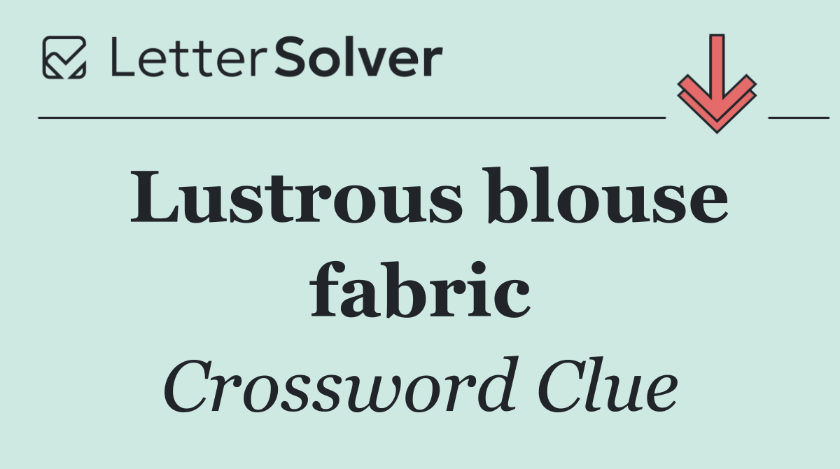 Lustrous blouse fabric