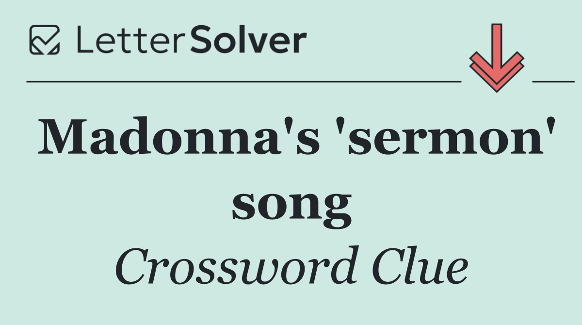 Madonna's 'sermon' song