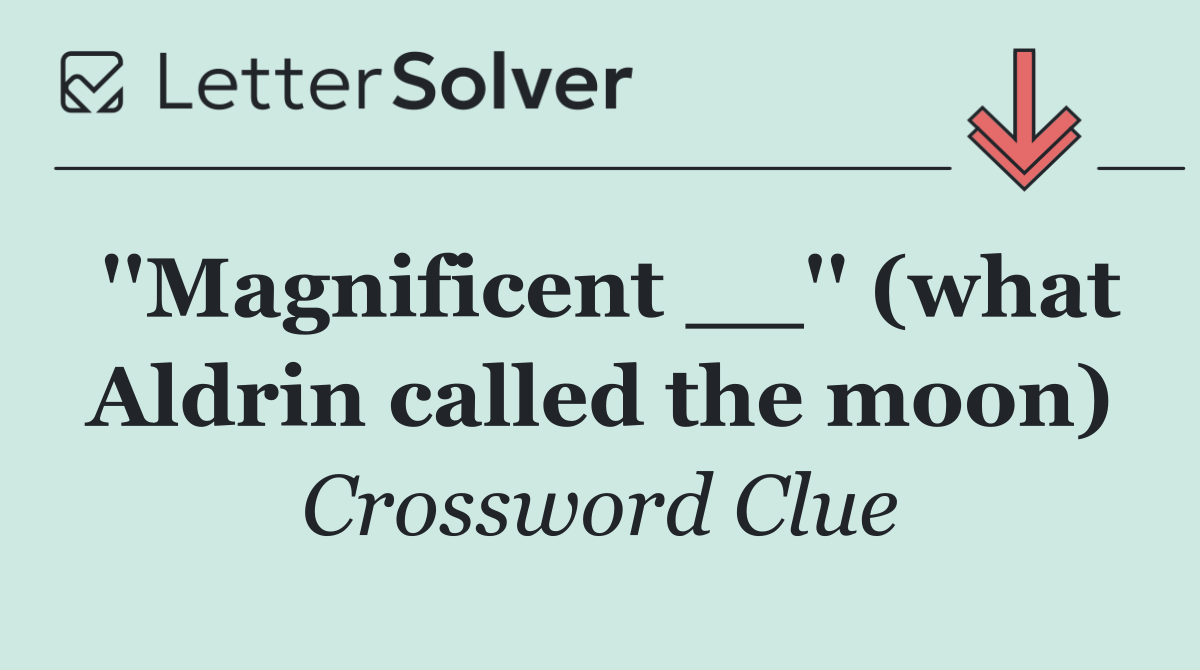 ''Magnificent __'' (what Aldrin called the moon)