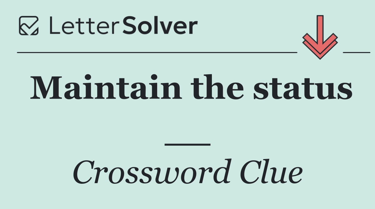 Maintain the status __
