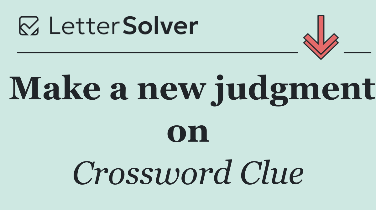 Make a new judgment on