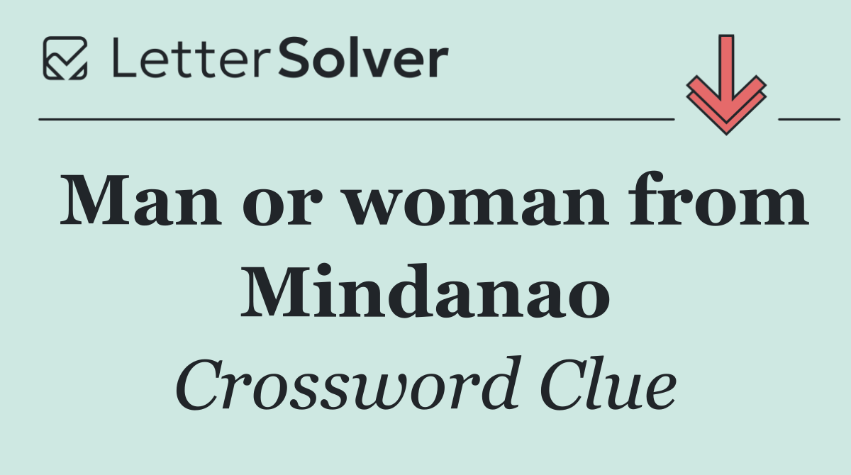 Man or woman from Mindanao