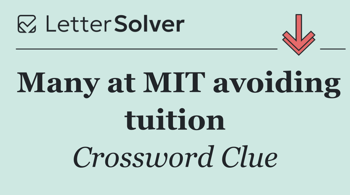 Many at MIT avoiding tuition