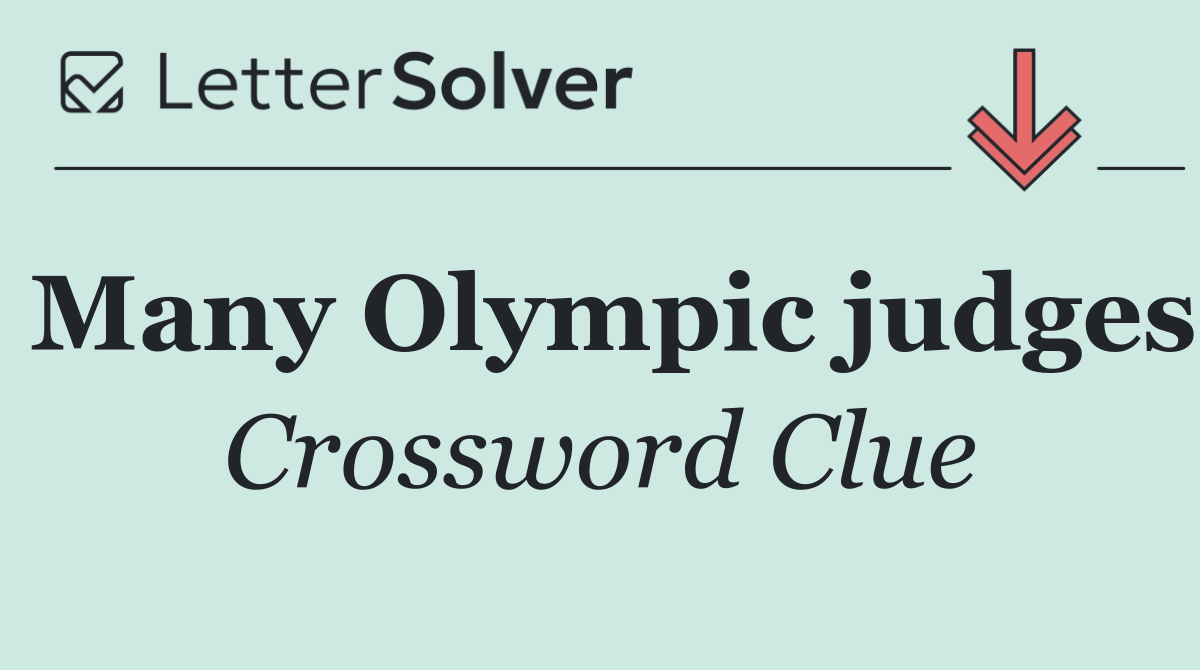 Many Olympic judges