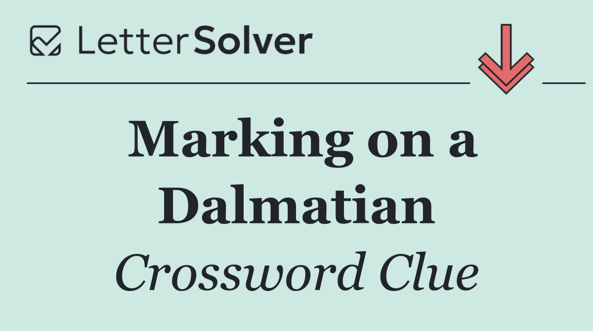 Marking on a Dalmatian