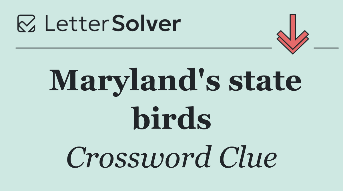 Maryland's state birds