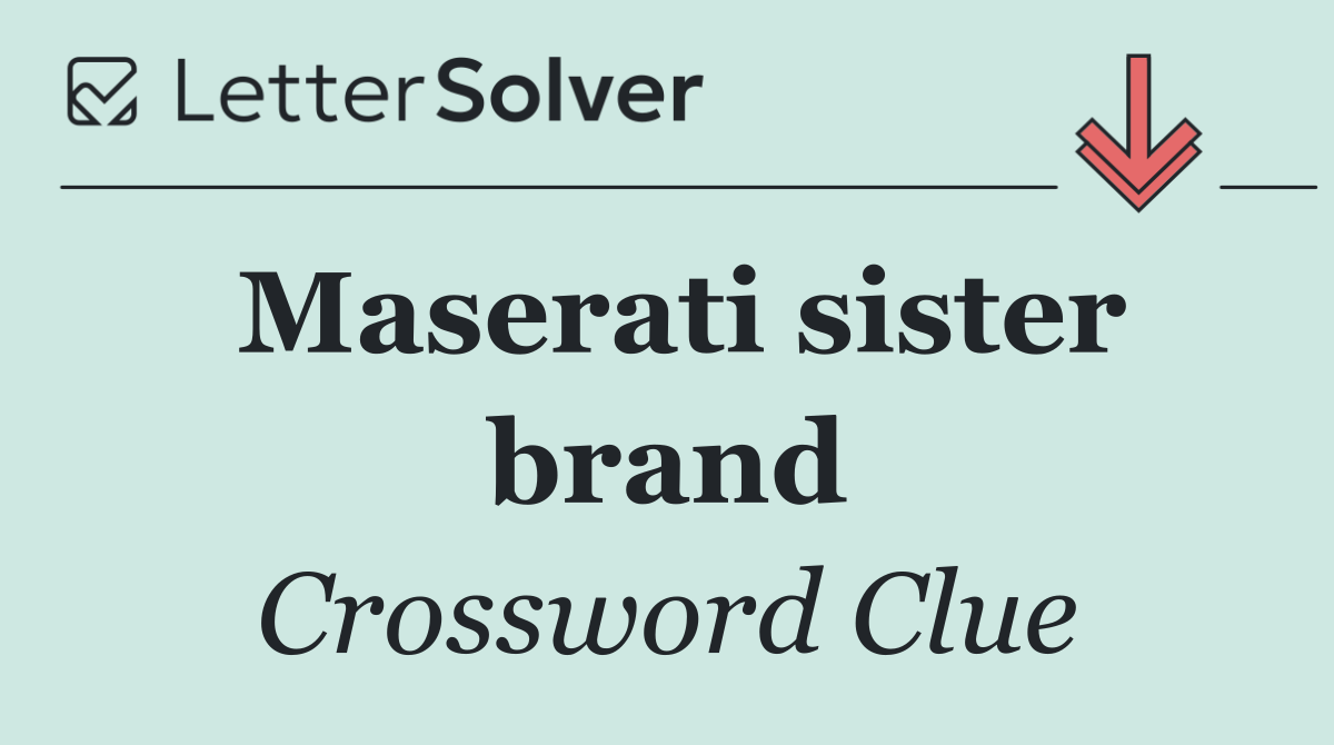 Maserati sister brand