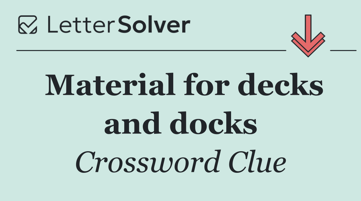 Material for decks and docks