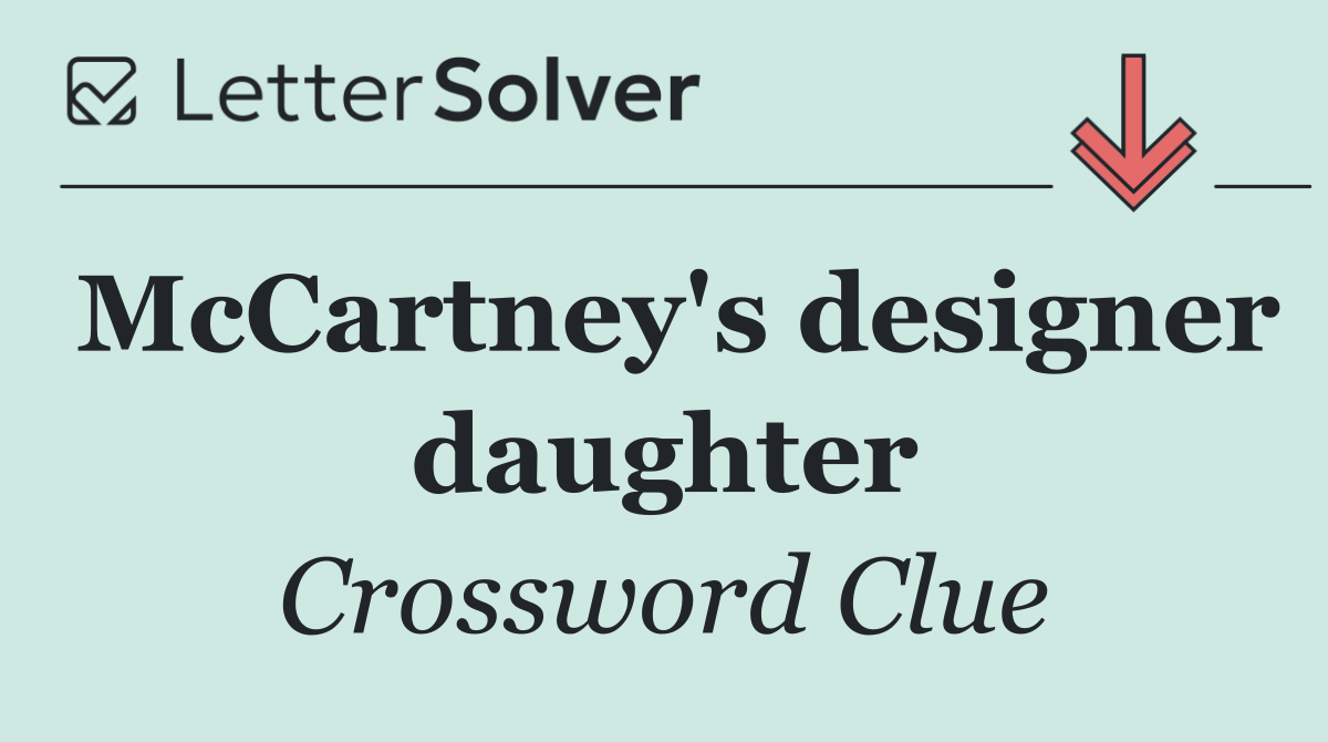 McCartney's designer daughter