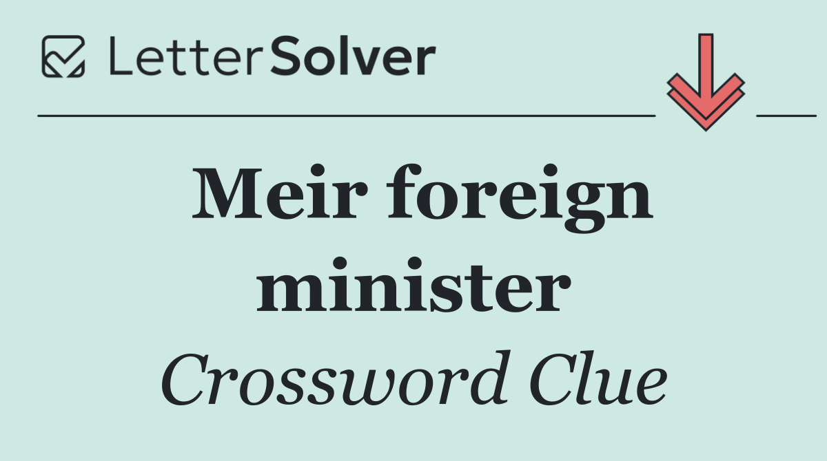 Meir foreign minister