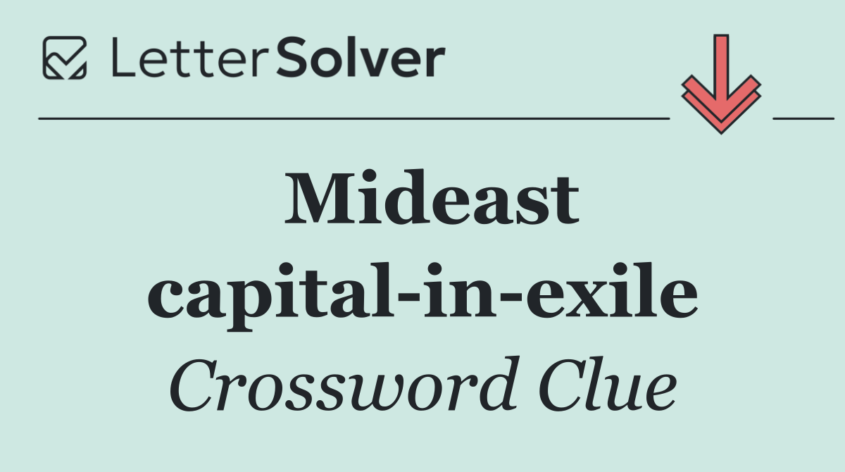 Mideast capital in exile